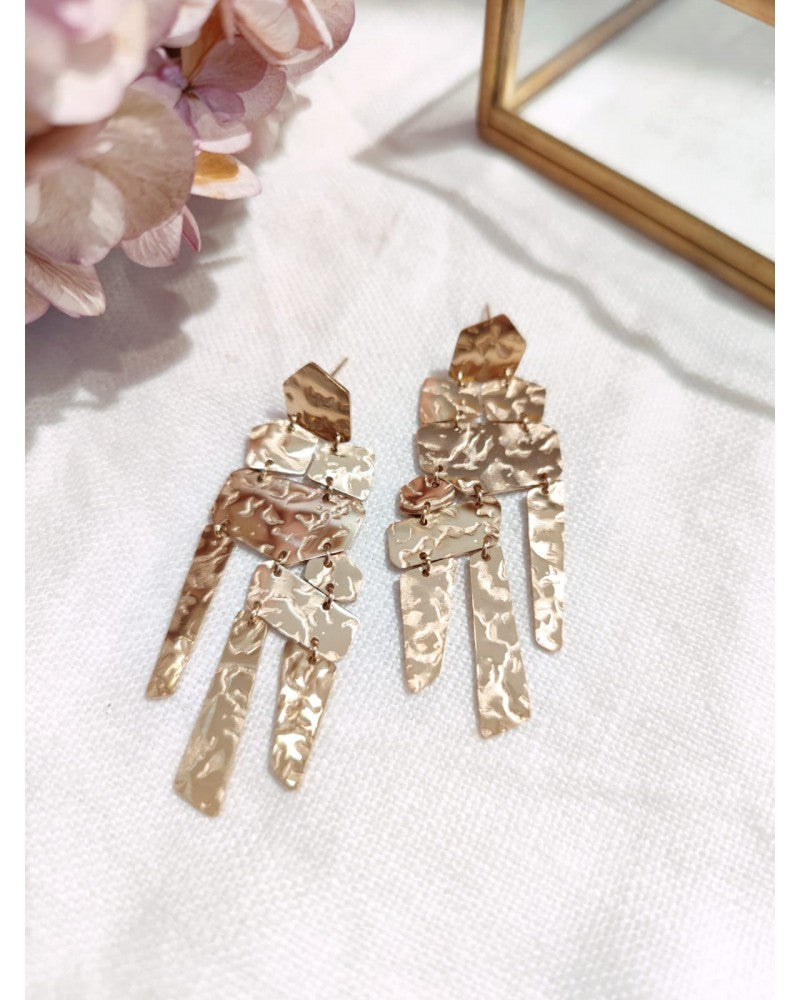 Milë Mila - Boucles d'oreilles martelées dorées