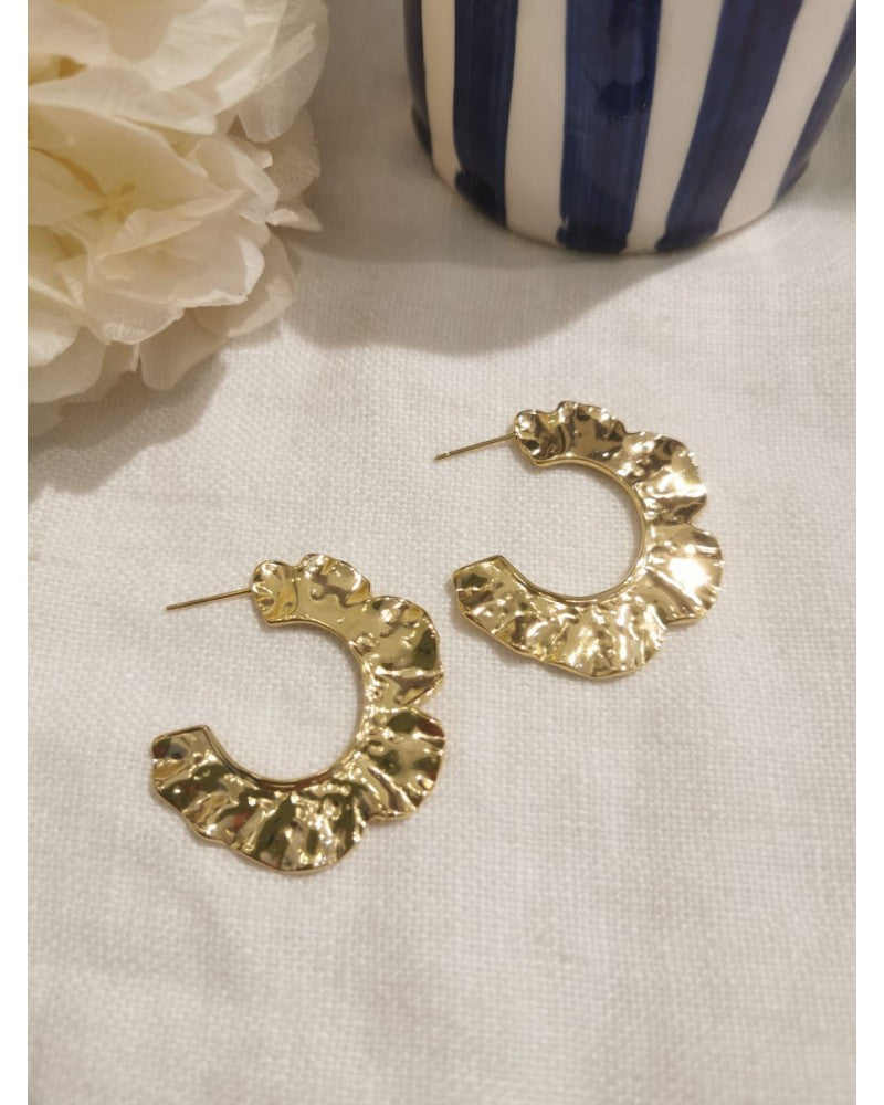 Milë Mila - Boucles d'oreilles créoles froufrou dorées