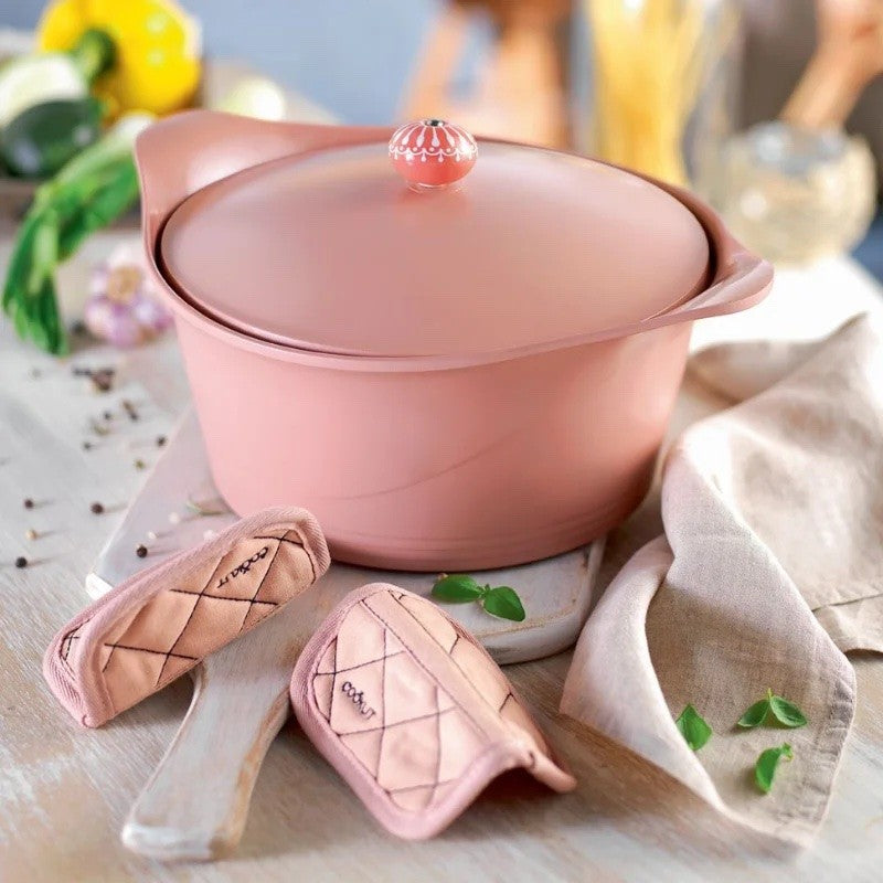 COOKUT - L'incroyable Cocotte 24 cm & poignée céramique - Rose Guimauve