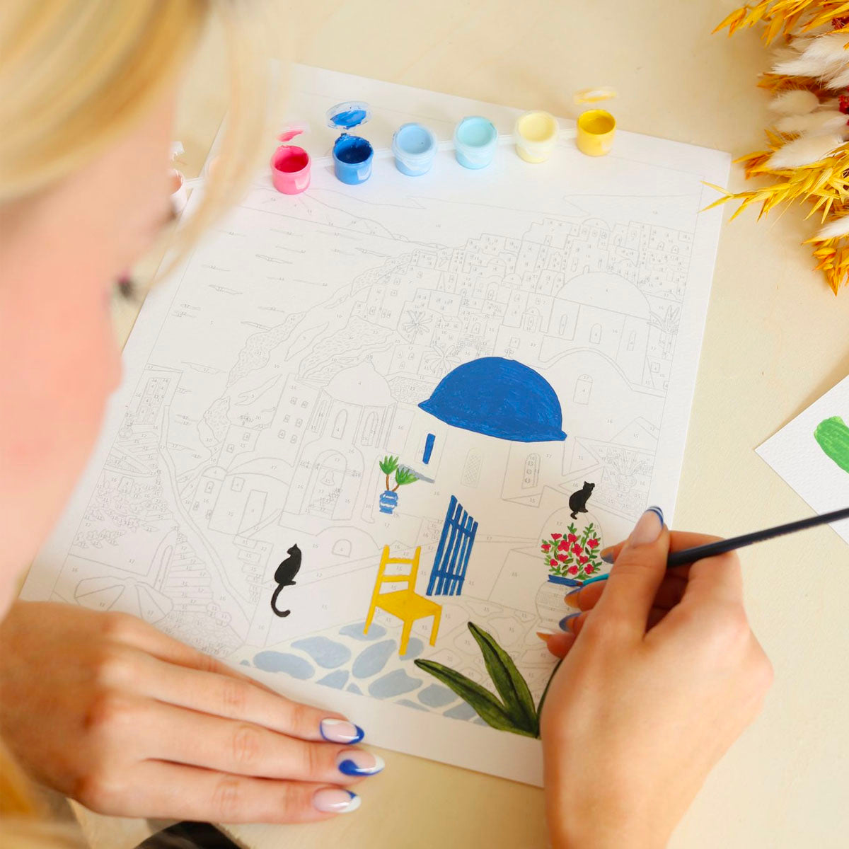 Petit Pinceau - Coffret Peinture aux Numéros - Santorini par Maja Tomljanovic