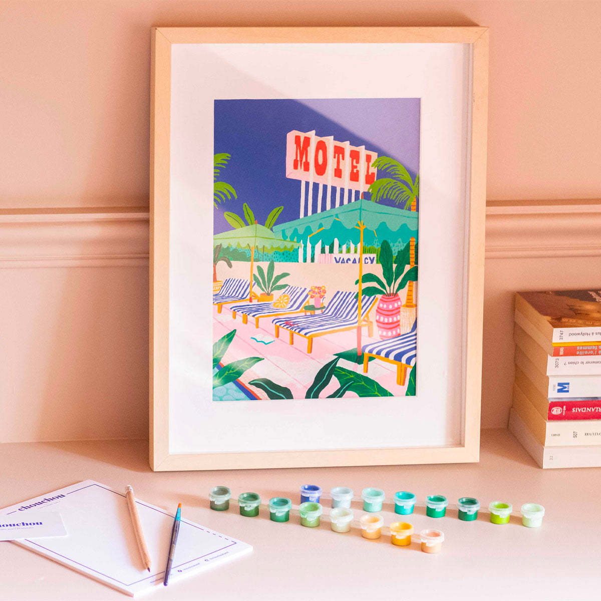 Petit Pinceau - Coffret Peinture aux Numéros - The Motel Pool par Jessica Smith