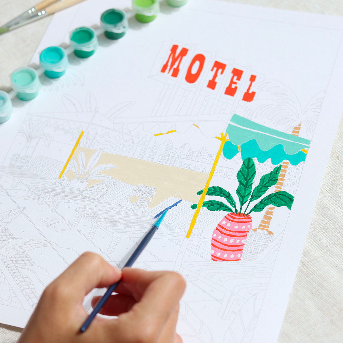 Petit Pinceau - Coffret Peinture aux Numéros - The Motel Pool par Jessica Smith