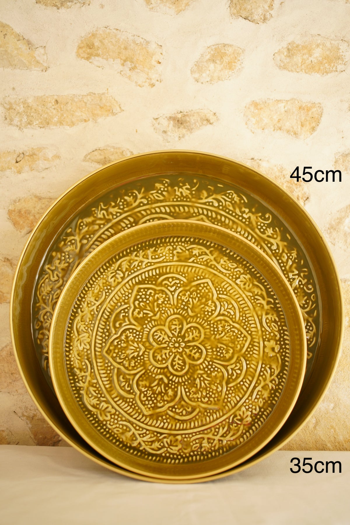 Bazardeluxe - Plateau Berbère Olive - 35cm