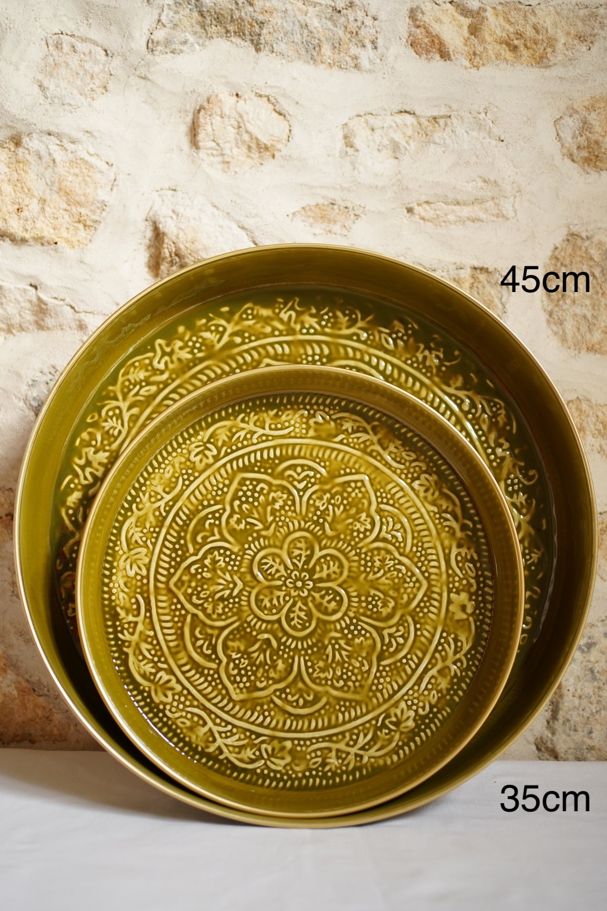 Bazardeluxe - Plateau Berbère Olive - 45cm