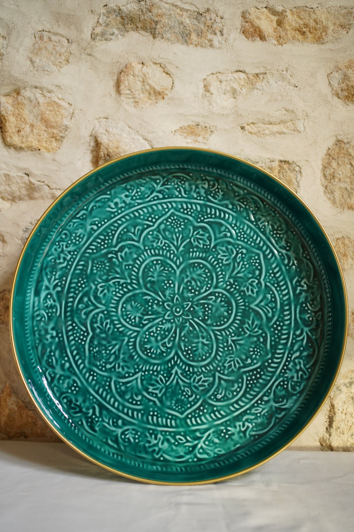 Bazardeluxe - Plateau Berbère Emeraude 35cm