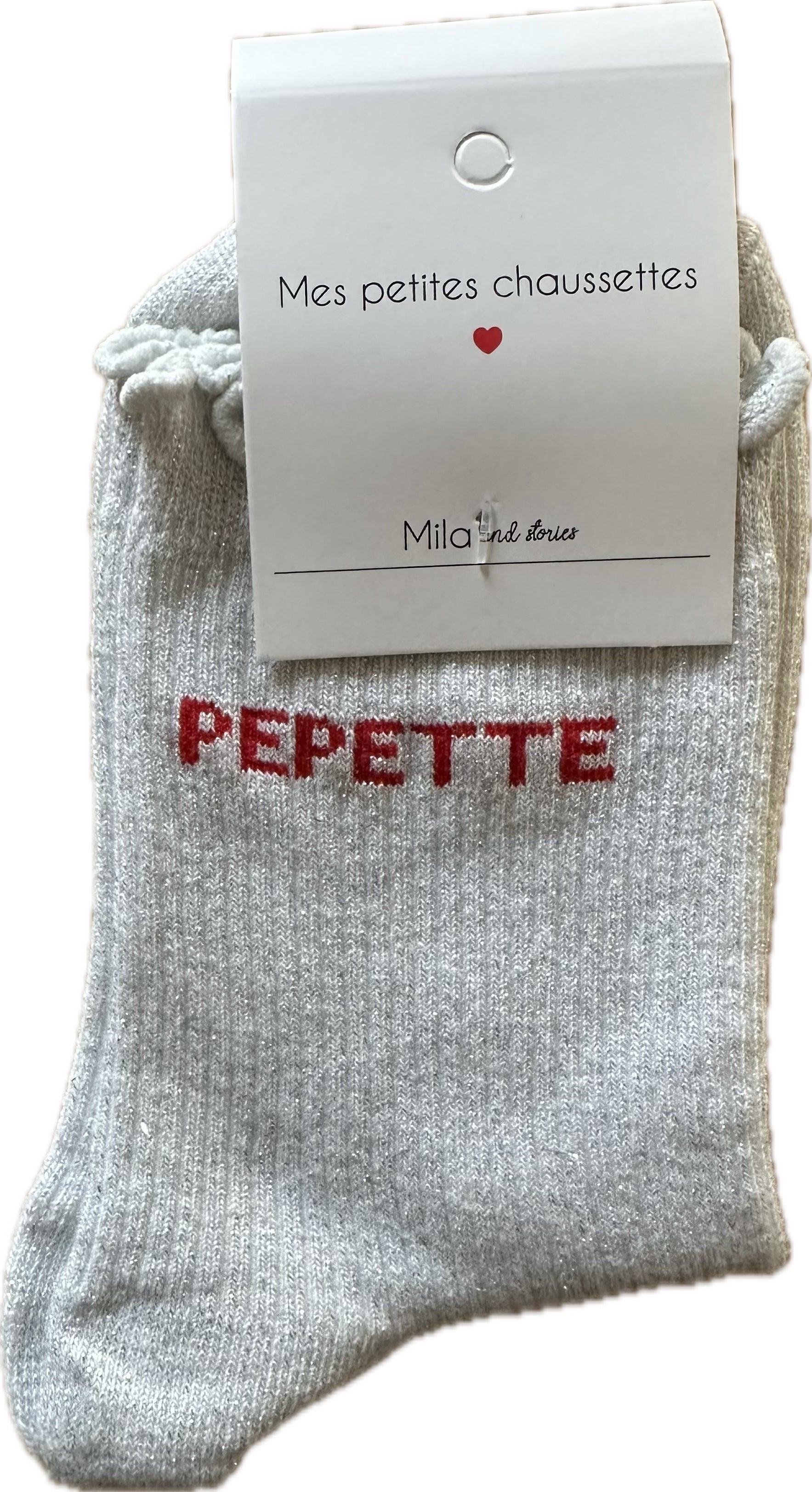 Milë Mila - Chaussettes à paillettes pépette - Argent