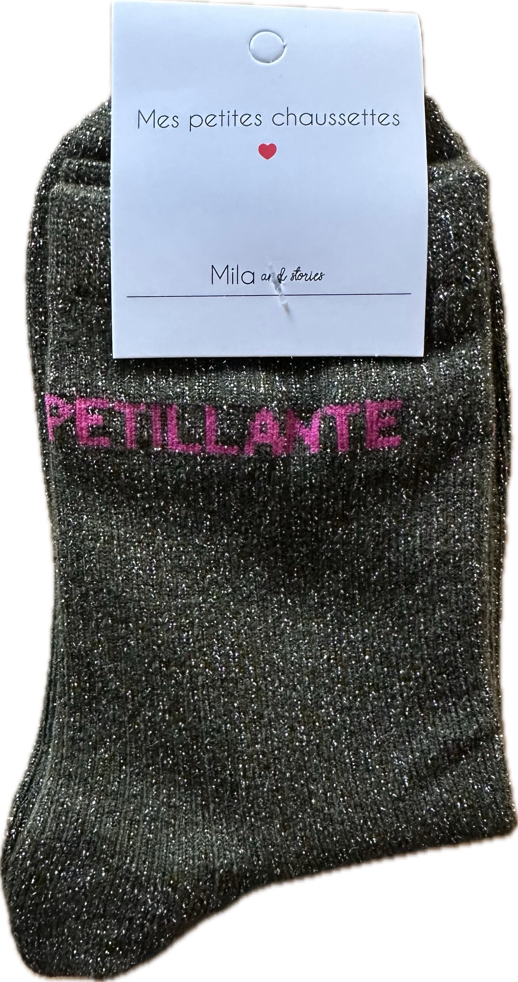 Milë Mila - Chaussettes à paillettes Pétillante - Kaki