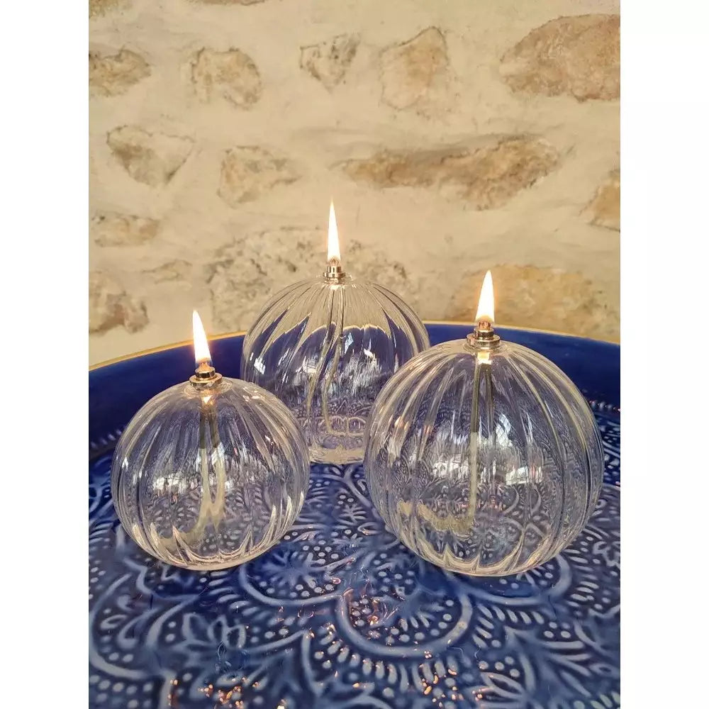 Bazardeluxe - Lampe à huile striée & ronde M