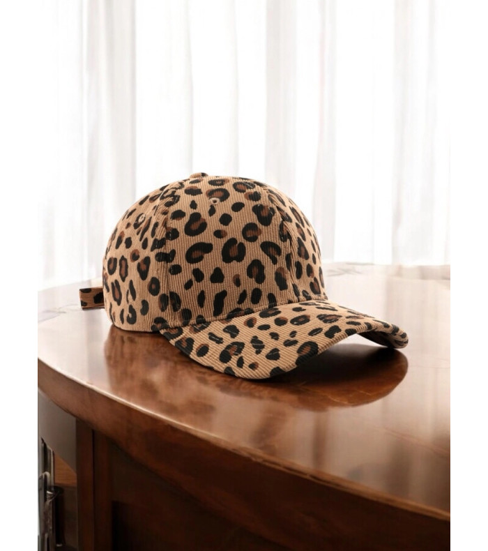 Casquette Léopard Camel en...