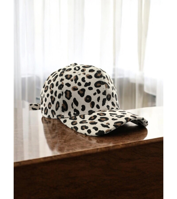Casquette Léopard Beige en...