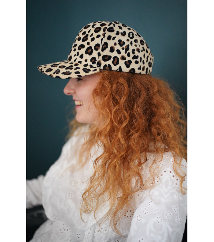 Casquette Léopard Beige en...