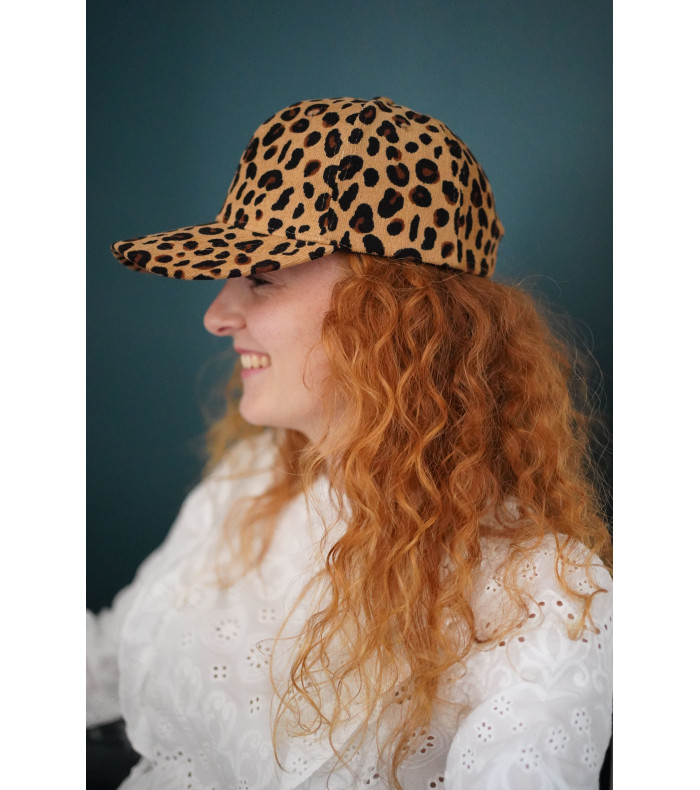 Casquette Léopard Camel en...