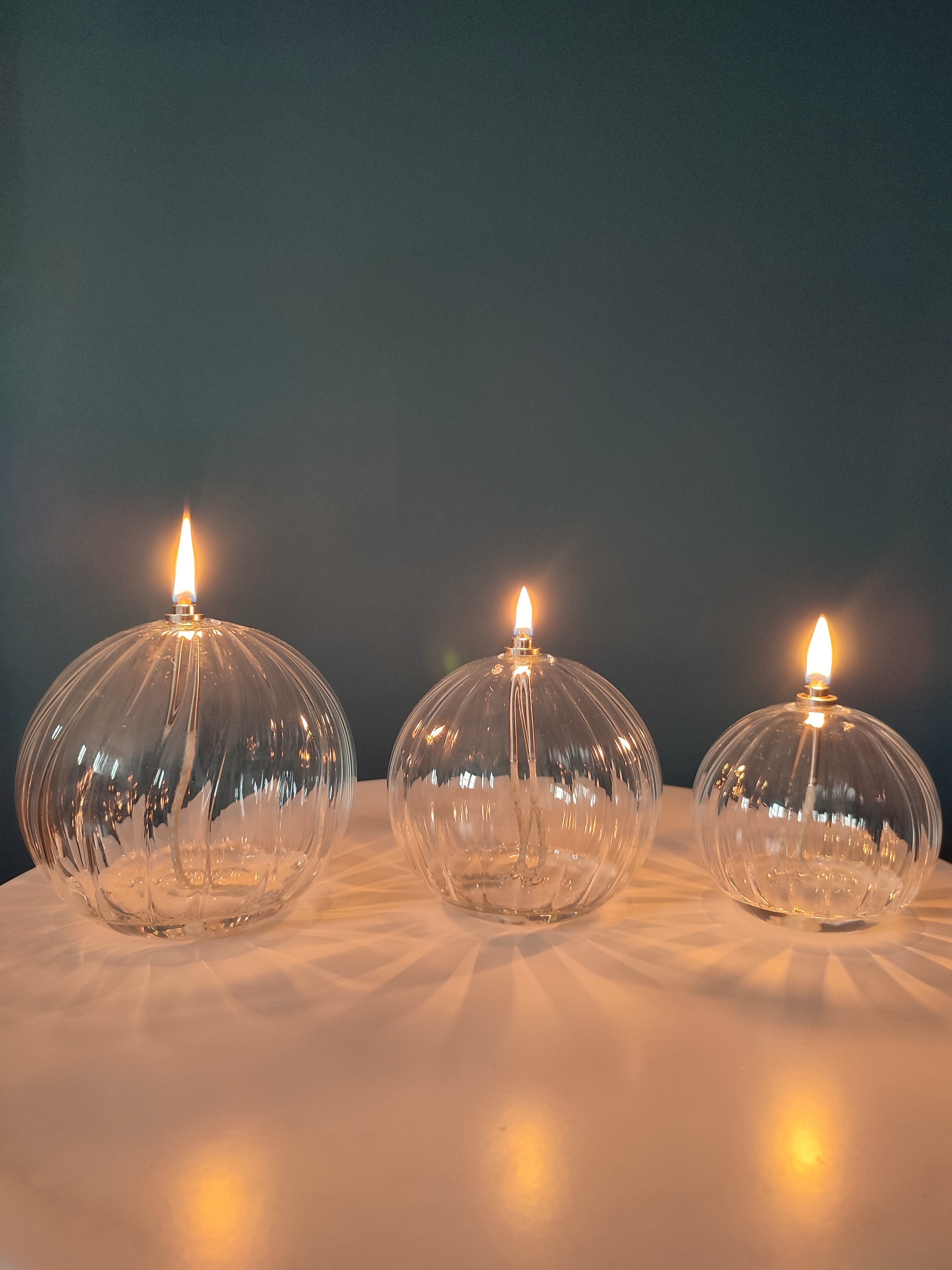 Bazardeluxe - Lampe à huile striée & ronde S