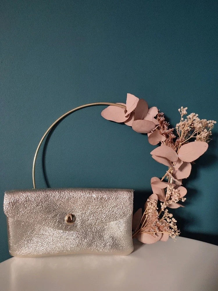 Les Cleias - Portefeuille en cuir platine – Compact & élégant
