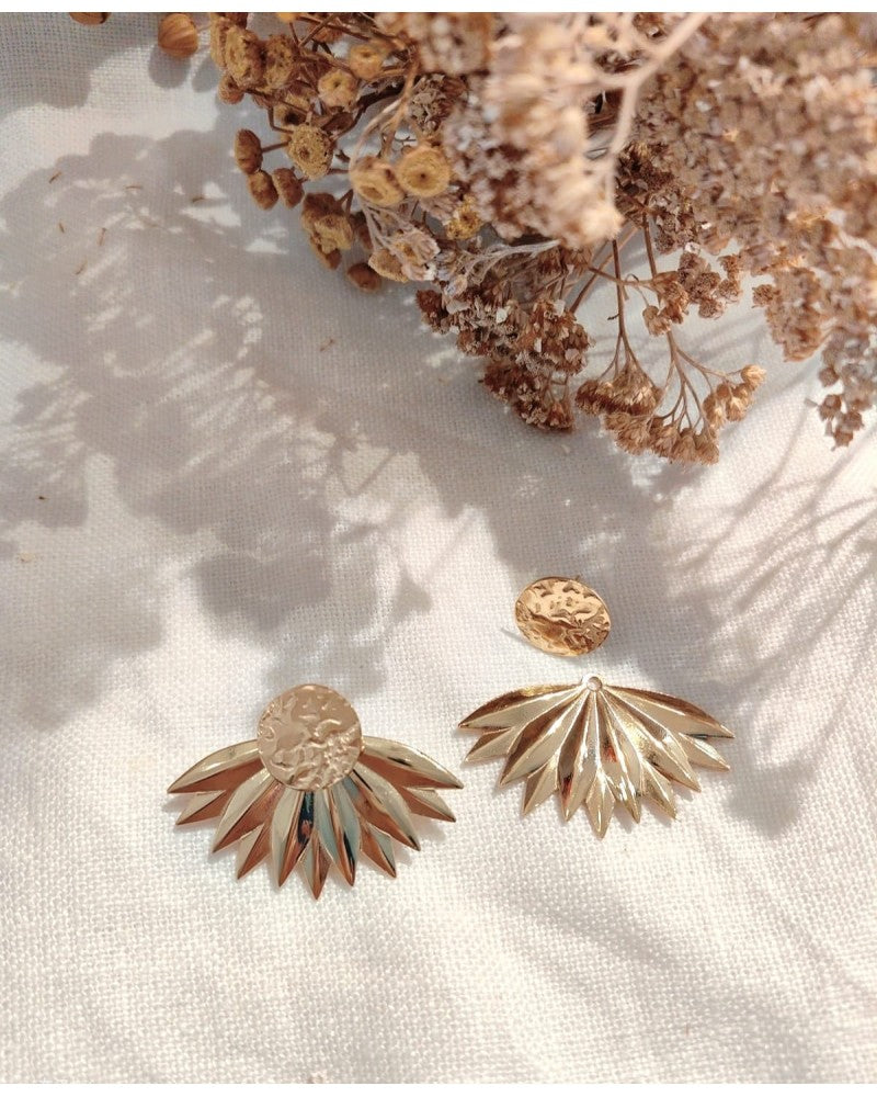 Milë Mila - Boucles d'oreilles fleurs dorées