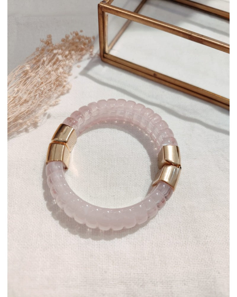 Milë Mila - Bracelet jonc aimanté résine rose