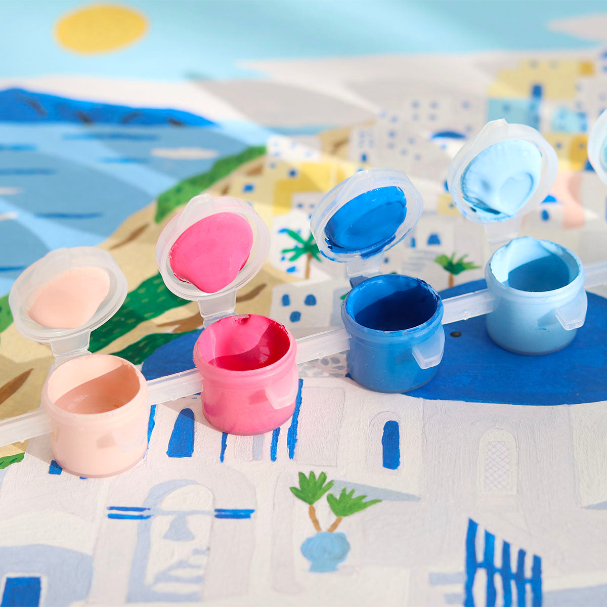 Petit Pinceau - Coffret Peinture aux Numéros - Santorini par Maja Tomljanovic