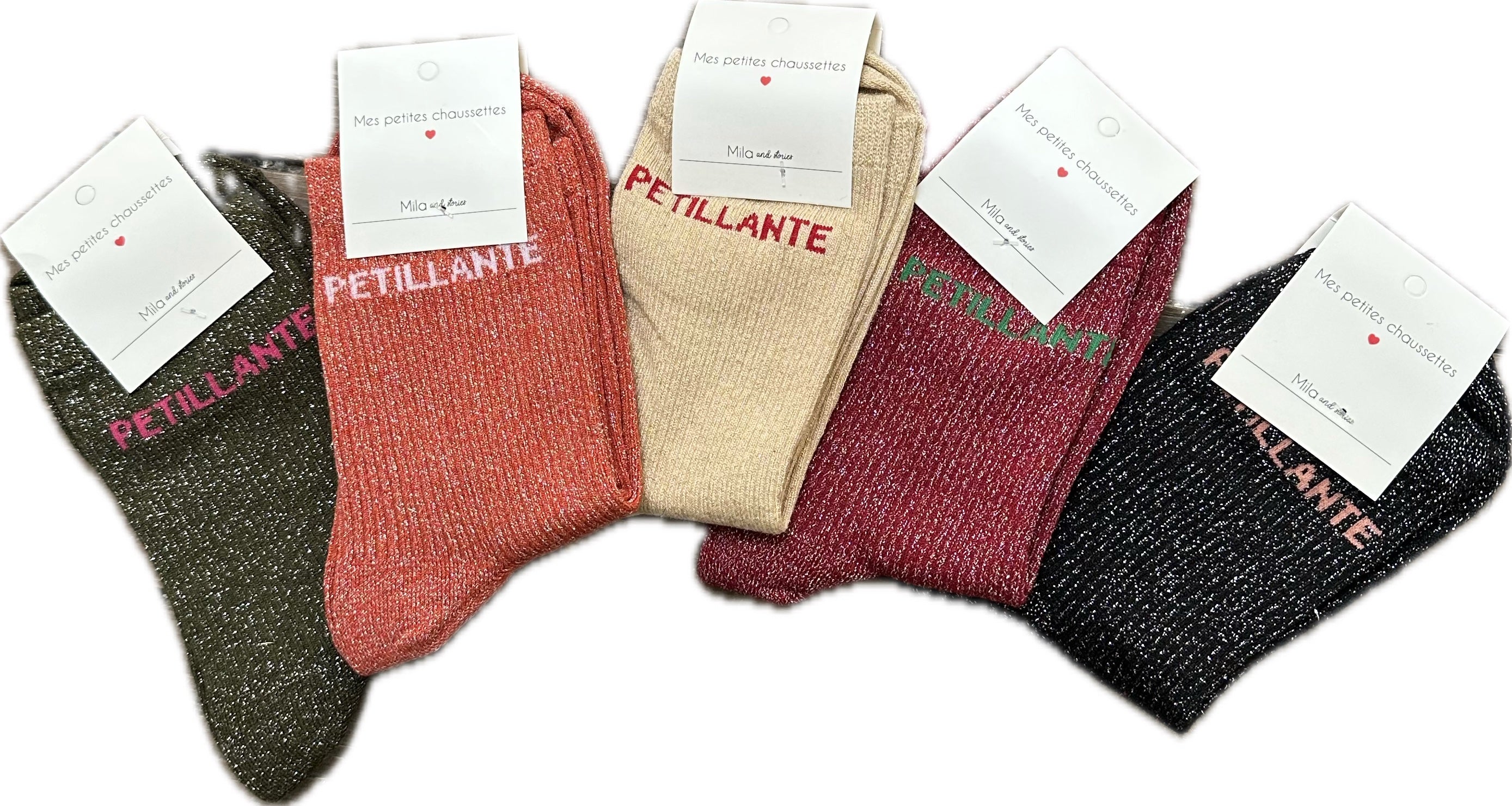 Milë Mila - Chaussettes à paillettes Pétillante - Noir