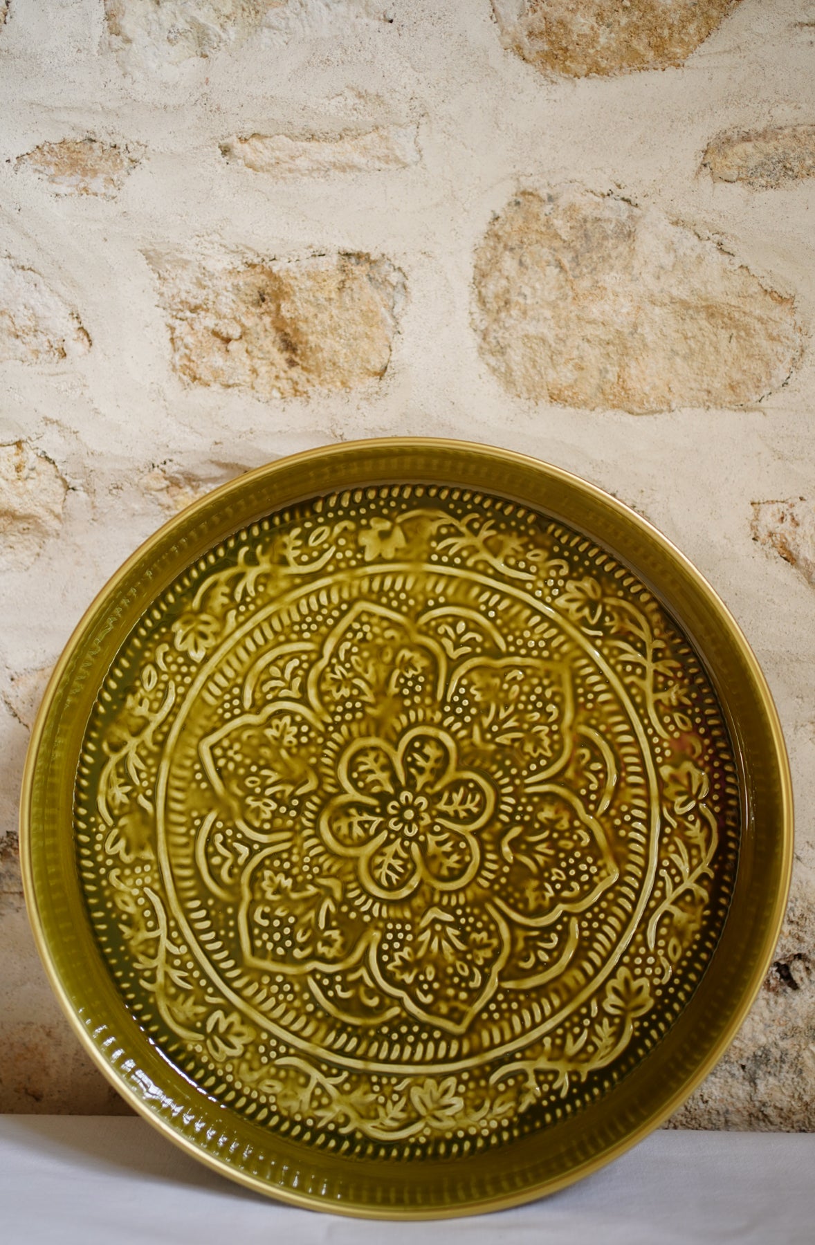 Bazardeluxe - Plateau Berbère Olive - 35cm