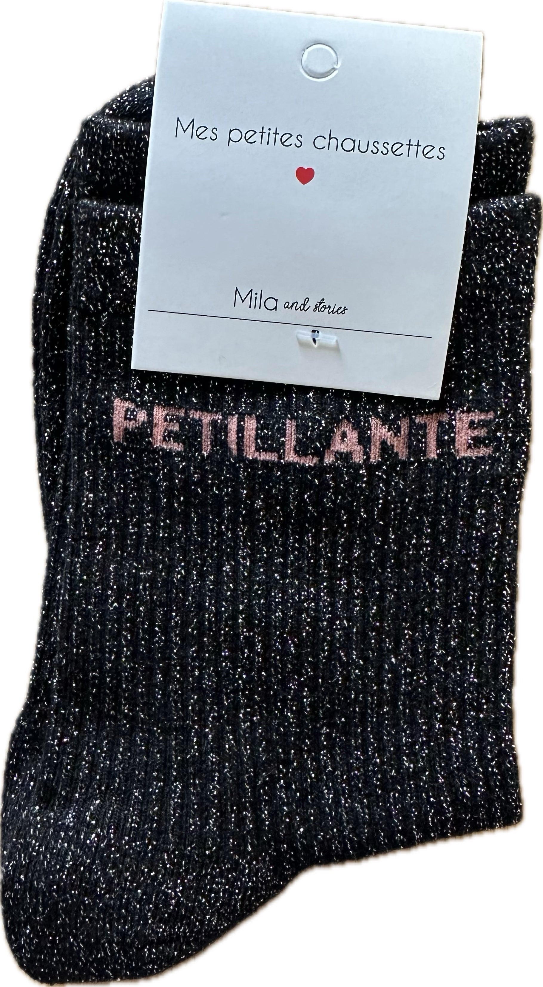 Milë Mila - Chaussettes à paillettes Pétillante - Noir