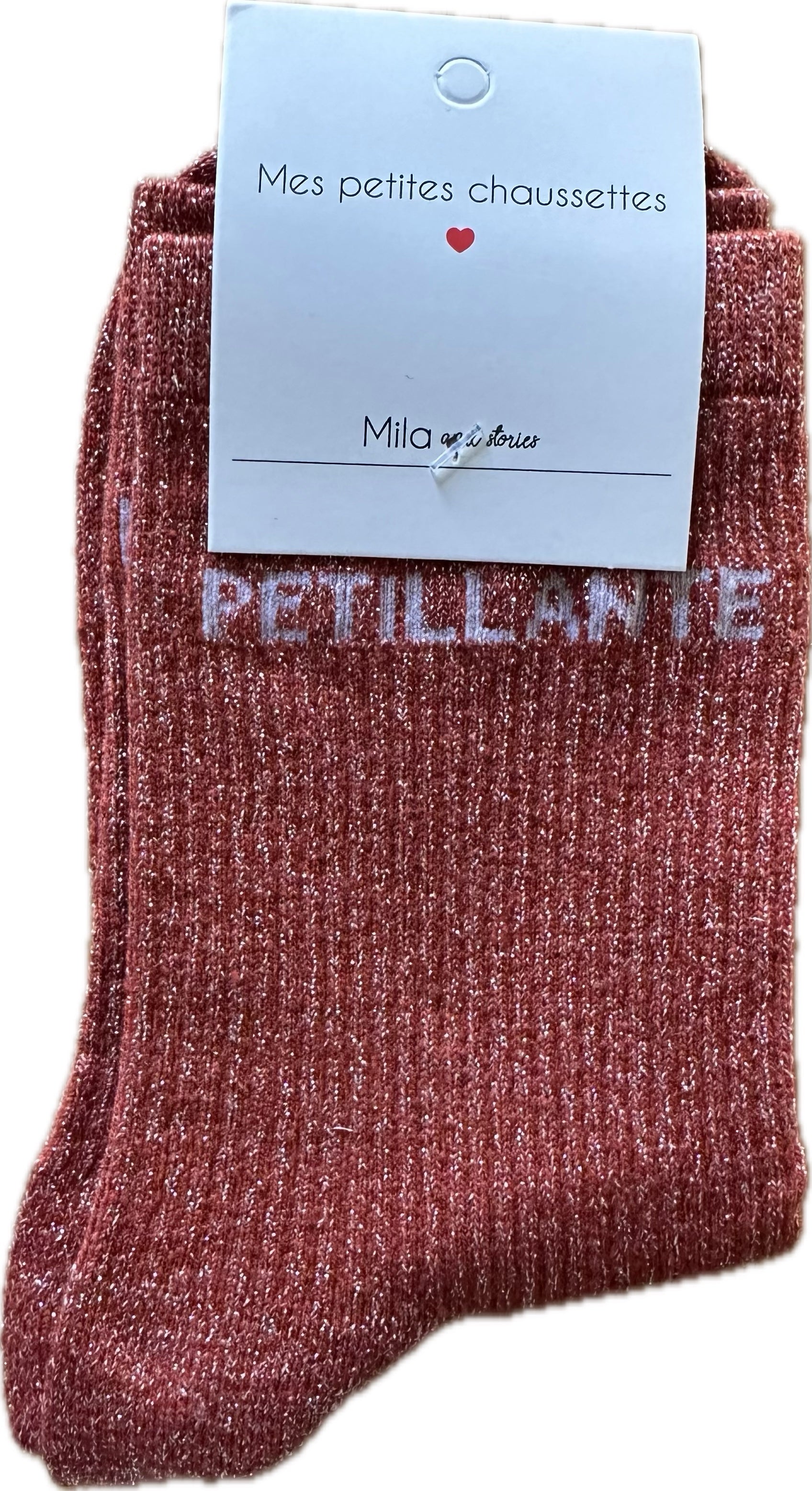 Milë Mila - Chaussettes à paillettes Pétillante - Orange