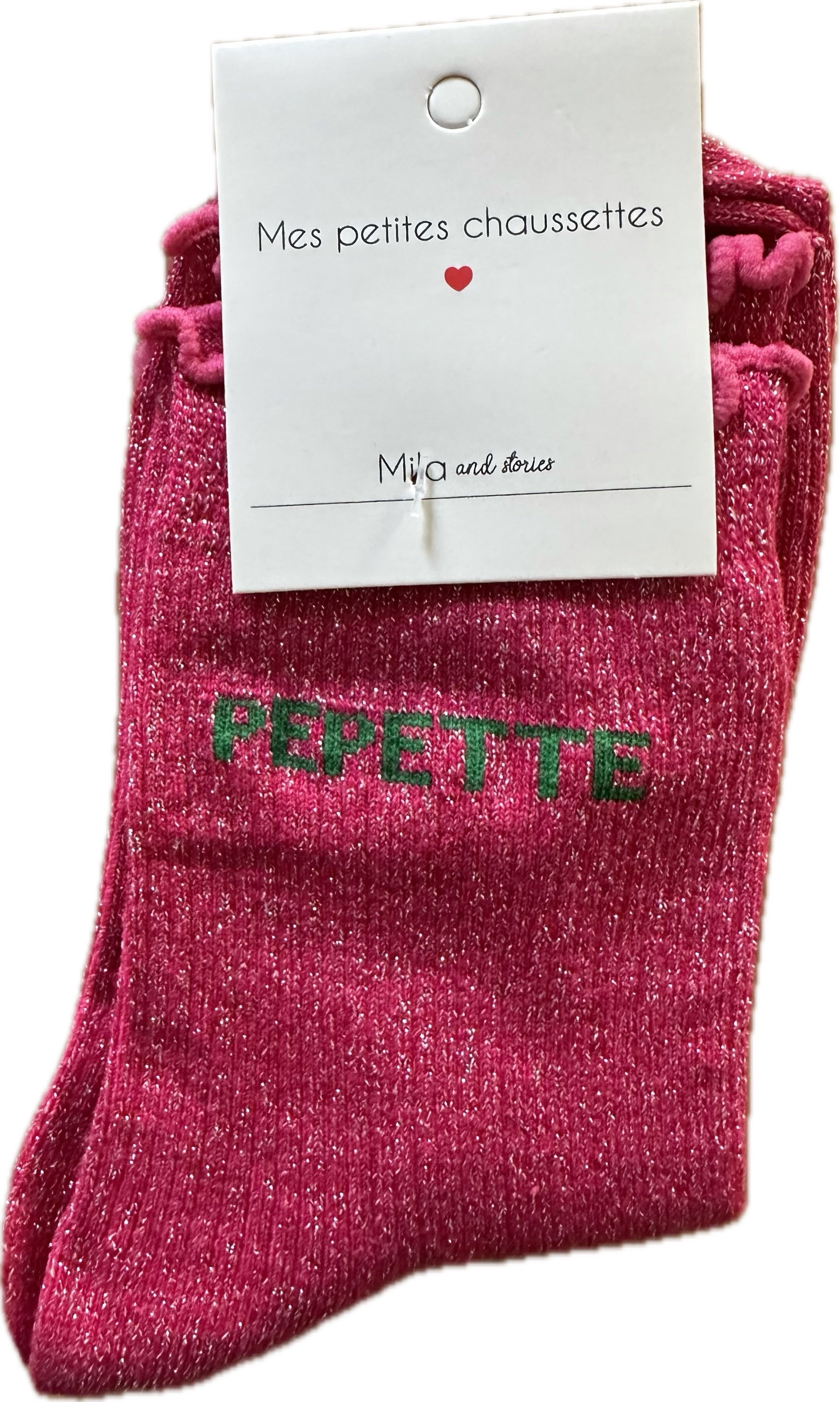 Milë Mila - Chaussettes à paillettes pépette - Rose fuchsia