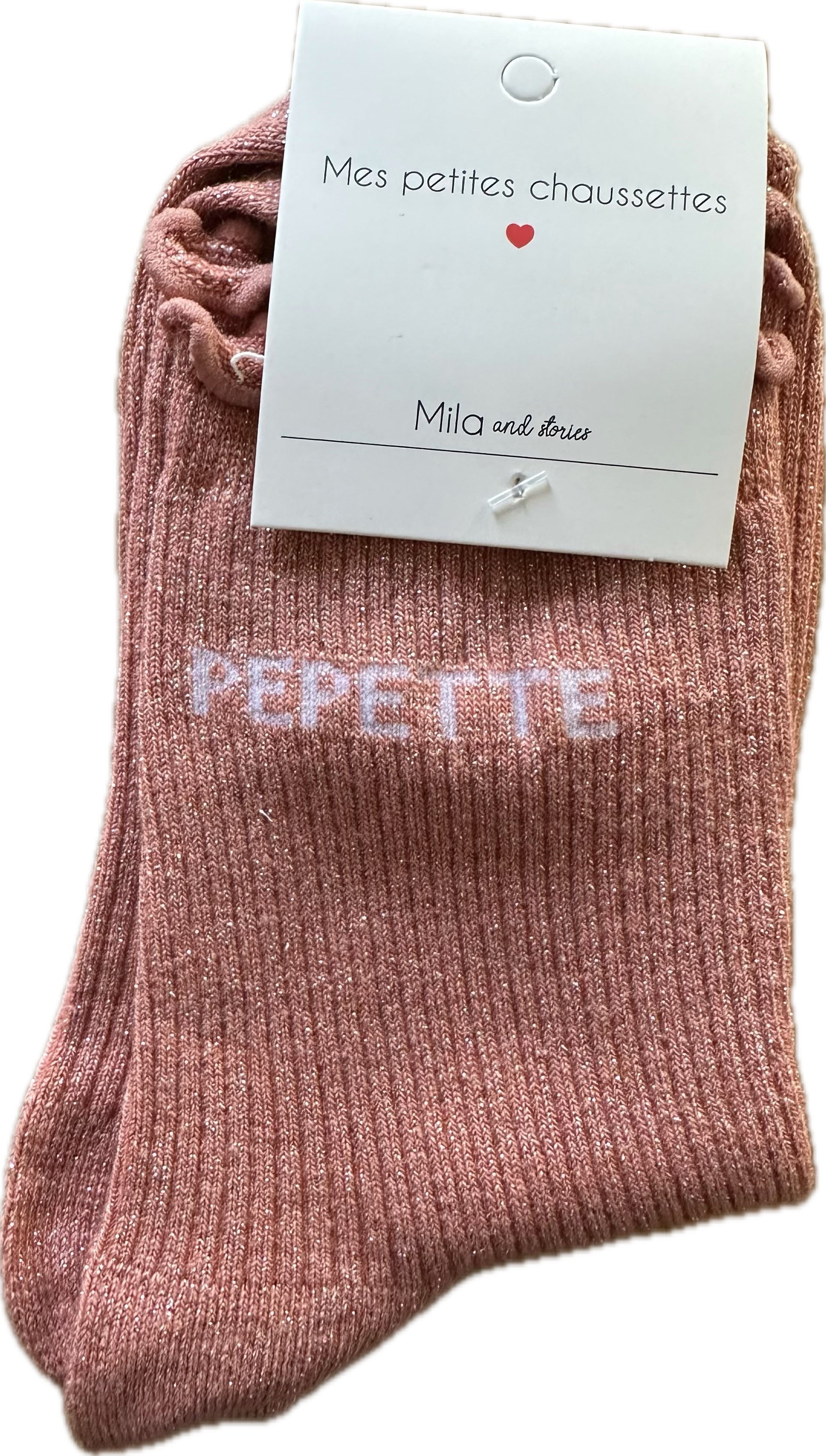 Milë Mila - Chaussettes à paillettes pépette - Rose