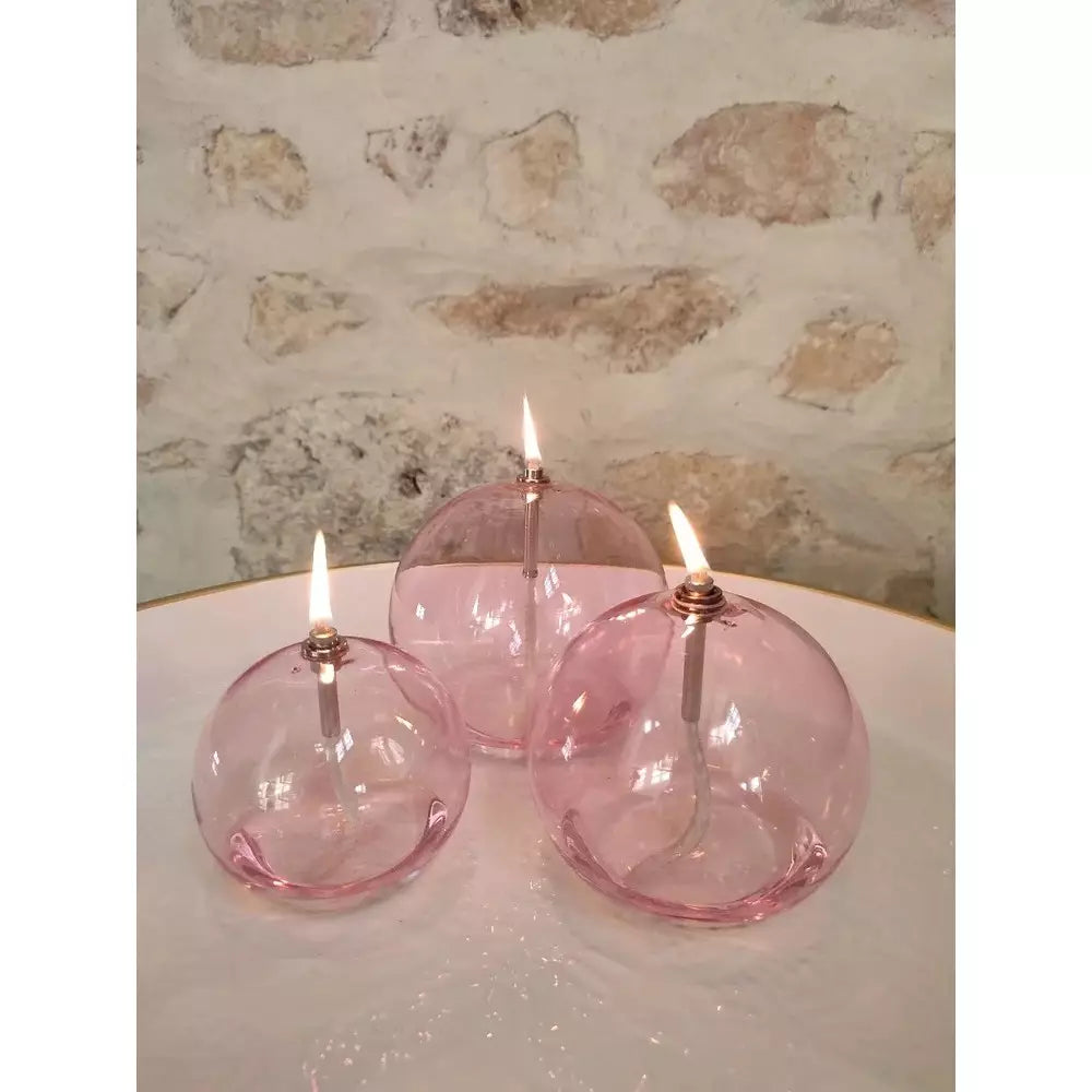Bazardeluxe - Lampe à huile ronde - Couleur rose XL