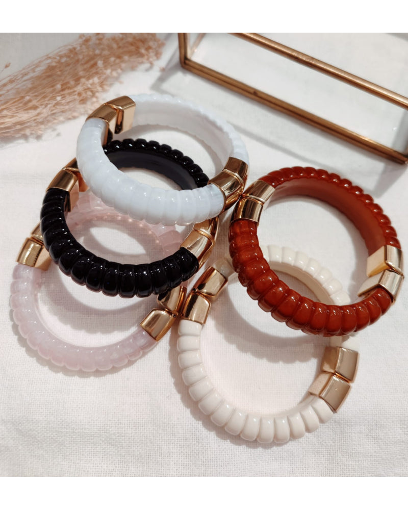 Milë Mila - Bracelet jonc aimanté résine noir