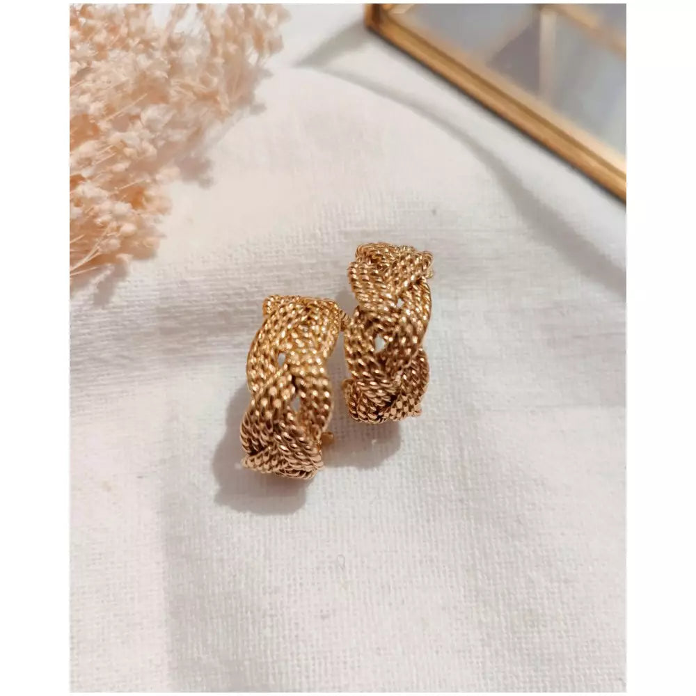 Milë Mila - Boucle d'oreille tressée dorée